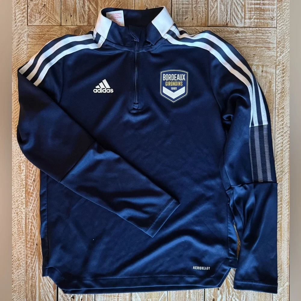 adidas FC Girondins Bordeaux 1/4 Zip Training Top⚽️ ~ M (11/12)